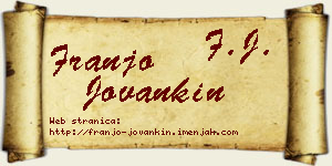 Franjo Jovankin vizit kartica